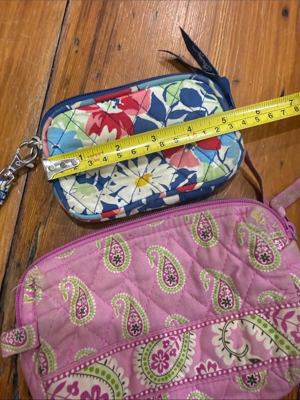 Vera Bradley Pink Paisley Quilted Wristlet with Floral Coin Pouch